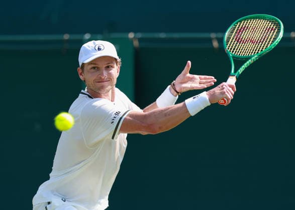 August Holmgren (DEN), Herren Einzel, Men s Singles, Qualifikation, Wimbledon Tennis - Wimbledon 2026 - Grand Slam ITF ATP, Tennis Herren WTA, Tennis Damen - AELTC - London - - Great Britain - 22 June 2026. *** August Holmgren DEN, Mens Singles, Qualifying, Wimbledon Tennis, Wimbledon 2026, Grand Slam, ITF, ATP, WTA, AELTC, London, Great Britain, June 22, 2026,detected_source_language Copyright: xJuergenxHasenkopfx