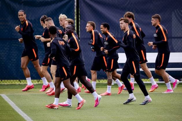 KANSAS CITY - The players during a training session of the Dutch national team, Nationalteam at the KC Current Training Facility, on June 22, 2026, in Kansas City. The Dutch team is preparing for the match against Tunisia during the FIFA World Cup, WM, Weltmeisterschaft, Fussball ROBIN VAN LONKHUIJSEN ANP xVIxANPxSportx xxANPxIVx 561667967 originalFilename: 561667967.jpg