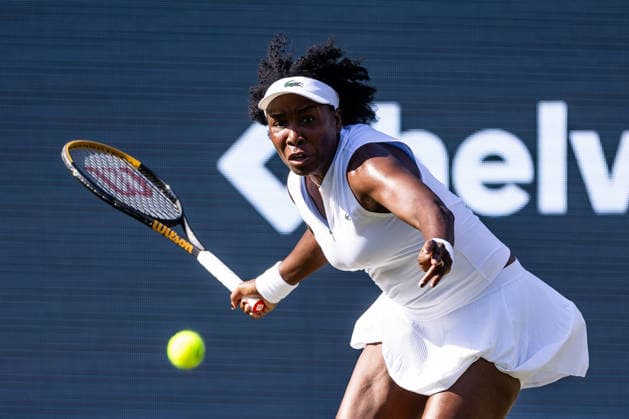 BAD HOMBURG, GERMANY - JUNE 22: Venus Williams (USA) during the Bad Homburg Open powered by Solarwatt Singles match between Venus Williams (USA) vs Irina-Camelia Begu (ROU) at Kurpark Bad Homburg on June 22, 2026 in Bad Homburg, Germany. Hessen Germany Copyright: xSteffiexWunderlx