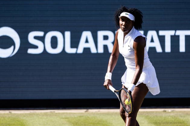 BAD HOMBURG, GERMANY - JUNE 22: Venus Williams (USA) during the Bad Homburg Open powered by Solarwatt Singles match between Venus Williams (USA) vs Irina-Camelia Begu (ROU) at Kurpark Bad Homburg on June 22, 2026 in Bad Homburg, Germany. Hessen Germany Copyright: xSteffiexWunderlx