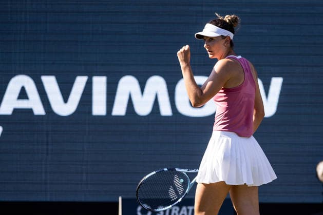 BAD HOMBURG, GERMANY - JUNE 22: Irina-Camelia Begu (ROU) cheers during the Bad Homburg Open powered by Solarwatt Singles match between Venus Williams (USA) vs Irina-Camelia Begu (ROU) at Kurpark Bad Homburg on June 22, 2026 in Bad Homburg, Germany. Hessen Germany Copyright: xSteffiexWunderlx