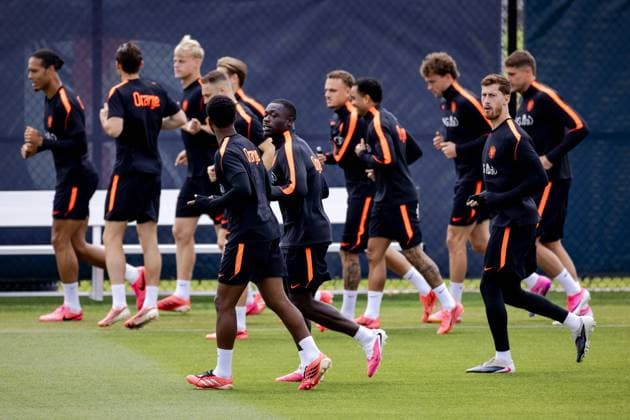 KANSAS CITY - The players during a training session of the Dutch national team, Nationalteam at the KC Current Training Facility, on June 22, 2026, in Kansas City. The Dutch team is preparing for the match against Tunisia during the FIFA World Cup, WM, Weltmeisterschaft, Fussball ROBIN VAN LONKHUIJSEN ANP xVIxANPxSportx xxANPxIVx 561670570 originalFilename: 561670570.jpg