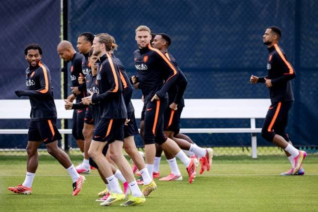 KANSAS CITY - The players during a training session of the Dutch national team, Nationalteam at the KC Current Training Facility, on June 22, 2026, in Kansas City. The Dutch team is preparing for the match against Tunisia during the FIFA World Cup, WM, Weltmeisterschaft, Fussball ROBIN VAN LONKHUIJSEN ANP xVIxANPxSportx xxANPxIVx 561670575 originalFilename: 561670575.jpg