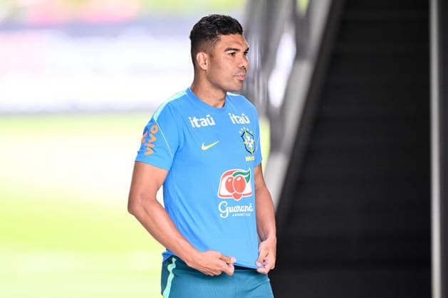 Casemiro (Brazil) Looks on during the Brazil training session at Columbia Park Training Facility on June 22, 2026 in Morristown, New Jersey. (Photo by Harry Langer DeFodi Images) - *** Casemiro of Brazil watches during the Brazil training session at Columbia Park Training Facility on June 22, 2026, in Morristown, New Jersey. Photo by Harry Langer, DeFodi Images,detected_source_language