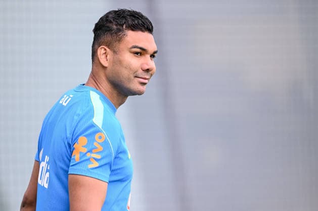 Casemiro (Brazil) Looks on during the Brazil training session at Columbia Park Training Facility on June 22, 2026 in Morristown, New Jersey. (Photo by Harry Langer DeFodi Images) - *** Casemiro of Brazil watches during the Brazil training session at Columbia Park Training Facility on June 22, 2026, in Morristown, New Jersey. Photo by Harry Langer, DeFodi Images,detected_source_language