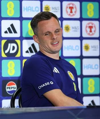 Lawrence Shankland of Scotland Scotland Training and press conference, PK, Pressekonferenz 2026 FIFA World Cup, WM, Weltmeisterschaft, Fussball Football, Atrium Health Performance Park, Charlotte, USA - 22 Jun 2026Charlotte Atrium Health Performance Park United States of America EDITORIAL USE ONLY No use with unauthorised audio, video, data, fixture lists, club league logos or live services. Online in-match use limited to 120 images, no video emulation. No use in betting, games or single club league player publications.  Copyright: xMichaelxZemanek Shutterstockx 16949461bj