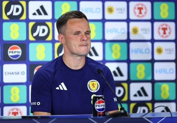 Lawrence Shankland of Scotland Scotland Training and press conference, PK, Pressekonferenz 2026 FIFA World Cup, WM, Weltmeisterschaft, Fussball Football, Atrium Health Performance Park, Charlotte, USA - 22 Jun 2026Charlotte Atrium Health Performance Park United States of America EDITORIAL USE ONLY No use with unauthorised audio, video, data, fixture lists, club league logos or live services. Online in-match use limited to 120 images, no video emulation. No use in betting, games or single club league player publications.  Copyright: xMichaelxZemanek Shutterstockx 16949461bk