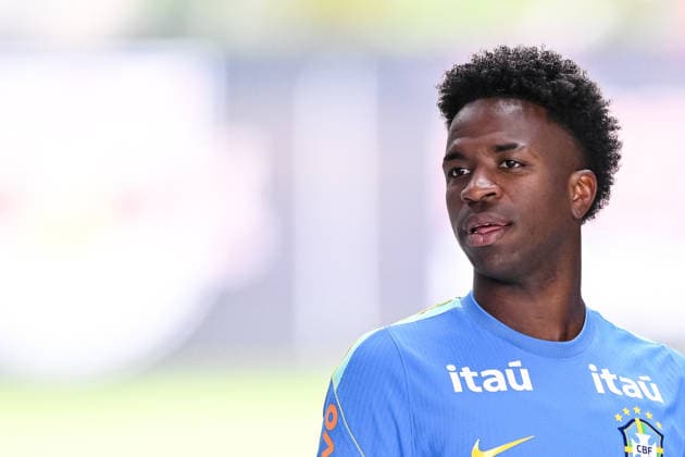 Vinicius Junior (Brazil) Looks on during the Brazil training session at Columbia Park Training Facility on June 22, 2026 in Morristown, New Jersey. (Photo by Harry Langer DeFodi Images) - *** Vinicius Junior of Brazil watches during the Brazil training session at Columbia Park Training Facility on June 22, 2026, in Morristown, New Jersey. Photo by Harry Langer, DeFodi Images,detected_source_language