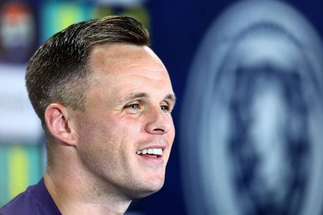 Lawrence Shankland of Scotland Scotland Training and press conference, PK, Pressekonferenz 2026 FIFA World Cup, WM, Weltmeisterschaft, Fussball Football, Atrium Health Performance Park, Charlotte, USA - 22 Jun 2026Charlotte Atrium Health Performance Park United States of America EDITORIAL USE ONLY No use with unauthorised audio, video, data, fixture lists, club league logos or live services. Online in-match use limited to 120 images, no video emulation. No use in betting, games or single club league player publications.  Copyright: xMichaelxZemanek Shutterstockx 16949461bp