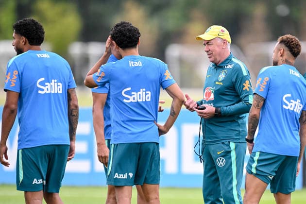 coach Carlo Ancelotti (Brazil) gestures during the Brazil training session at Columbia Park Training Facility on June 22, 2026 in Morristown, New Jersey. (Photo by Harry Langer DeFodi Images) - *** Coach Carlo Ancelotti of Brazil gestures during the Brazil training session at Columbia Park Training Facility on June 22, 2026, in Morristown, New Jersey. Photo by Harry Langer, DeFodi Images,detected_source_language