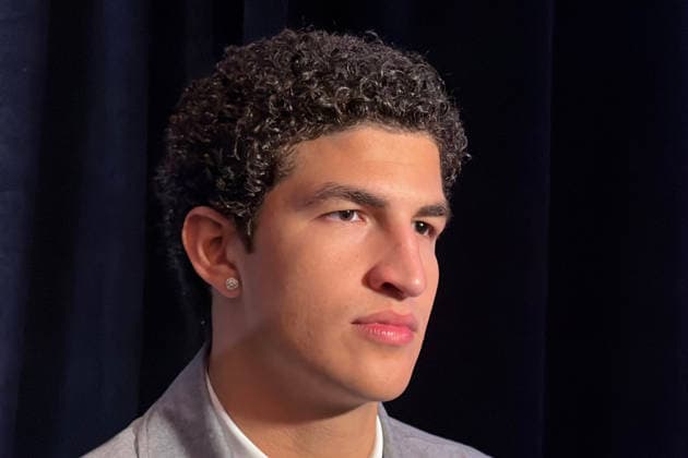 Mexican Karim Lopez react during a press conference, PK, Pressekonferenz in New York, USA, 22 June 2026. Lopez, projected to be selected between the 10th and 20th picks, is aiming to become the first Mexican-born player to be selected in the first round of the draft. Entrevista al méxicano Karim López !ACHTUNG: NUR REDAKTIONELLE NUTZUNG!  Copyright: xJanxTéllezxAsensiox AME3355 20260622-55020676314_1