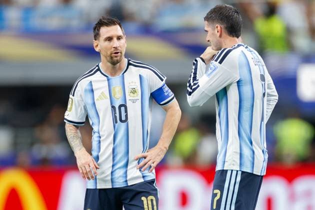 DALLAS, 22-06-2026, Dallas AT&T Stadium, World Cup 2026 Match between Argentina and Austria. Picture shows Argentina player Lionel Messi and Argentina player Rodrigo De Paul Argentina - Austria (World Cup 2026)  x204557758x Copyright: