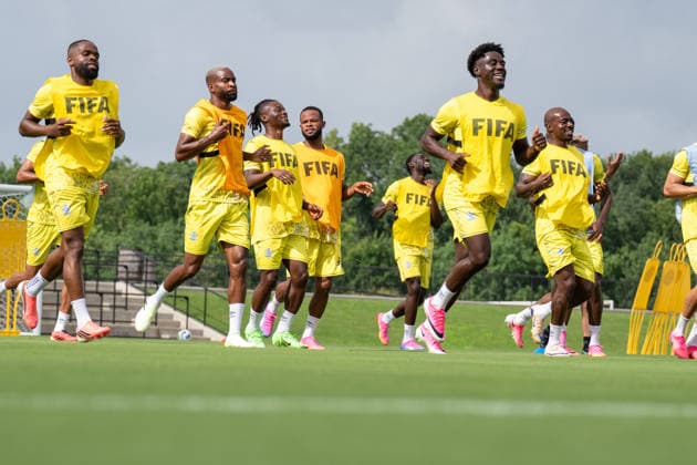 (260623) -- HOUSTON, June 23, 2026 -- Players of the Democratic Republic of the Congo (DRC) attend a training session ahead of the group K match against Colombia at the FIFA World Cup, WM, Weltmeisterschaft, Fussball 2026 in Houston, the United States, on June 22, 2026. ) (SP)U.S.-HOUSTON-FOOTBALL-FIFA WORLD CUP-DR CONGO-TRAINING XiaoxYijiu 