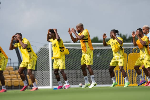 (260623) -- HOUSTON, June 23, 2026 -- Players of the Democratic Republic of the Congo (DRC) attend a training session ahead of the group K match against Colombia at the FIFA World Cup, WM, Weltmeisterschaft, Fussball 2026 in Houston, the United States, on June 22, 2026. ) (SP)U.S.-HOUSTON-FOOTBALL-FIFA WORLD CUP-DR CONGO-TRAINING XiaoxYijiu 
