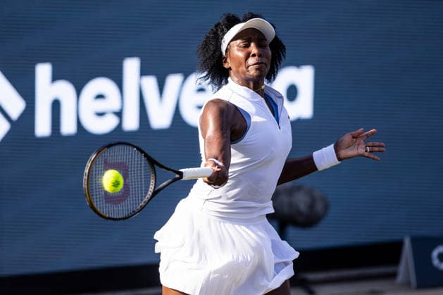 BAD HOMBURG, GERMANY - JUNE 22: Venus Williams (USA) during the Bad Homburg Open powered by Solarwatt Singles match between Venus Williams (USA) vs Irina-Camelia Begu (ROU) at Kurpark Bad Homburg on June 22, 2026 in Bad Homburg, Germany. Hessen Germany Copyright: xSteffiexWunderlx