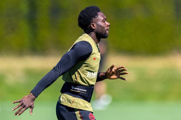 June 22, 2026, Vancouver, Bc, CANADA: CanadaöÄÃ s Alphonso Davies participates in a FIFA World Cup, WM, Weltmeisterschaft, Fussball soccer training session in Vancouver on Monday, June 22, 2026. Canada News - June 22, 2026  - ZUMAc35_ 20260622_zaf_c35_047 Copyright: xTimothyxMatweyx