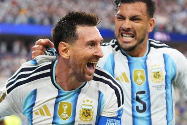 FIFA World Cup, WM, Weltmeisterschaft, Fussball 2026 - Group J - Argentina vs Austria Lionel Messi of Argentina celebrates after scoring the 2-0 goal during the FIFA World Cup 2026 group stage match Argentina against Austria, in Dallas, USA, 22 June 2026. DALLAS United States  Copyright: xJEFFREYxMCWHORTERx