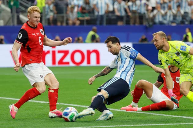 Argentina s Messi in action to score the 2-0 lead during a FIFA World Cup, WM, Weltmeisterschaft, Fussball 2026 soccer match between Argentina and Austria in Arlington, Texas (United States), 22 June 2026. Argentina vs Austria !ACHTUNG: NUR REDAKTIONELLE NUTZUNG!  Copyright: xMariscalx GRAF3605 20260622-55020677428_1