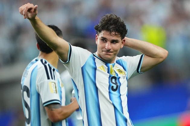 FIFA World Cup, WM, Weltmeisterschaft, Fussball 2026 - Group J - Argentina vs Austria Julian Alvarez of Argentina celebrates after winning the FIFA World Cup 2026 group stage match Argentina against Austria, in Dallas, USA, 22 June 2026. DALLAS United States  Copyright: xJEFFREYxMCWHORTERx