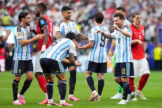 Argentina v Austria: Group J - FIFA World Cup, WM, Weltmeisterschaft, Fussball 2026 Lionel Messi of Argentina celebrates the victory during the FIFA World Cup 2026 Group J match between Argentina and Austria at Dallas Stadium on June 22, 2026 in Arlington, Texas. Arlington TX United States  Copyright: xJosexBretonx originalFilename:bretonhernandez-argentin260622_npTmi.jpg