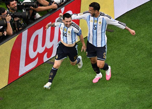 (260623) -- DALLAS, June 23, 2026 -- Lionel Messi (L) of Argentina celebrates his second goal during the group J match between Argentina and Austria at the 2026 FIFA World Cup, WM, Weltmeisterschaft, Fussball at Dallas Stadium in Dallas, the United States, June 22, 2026. ) (SP)U.S.-DALLAS-FOOTBALL-FIFA WORLD CUP-GROUP J-ARG VS AUT WuxXiaoling 