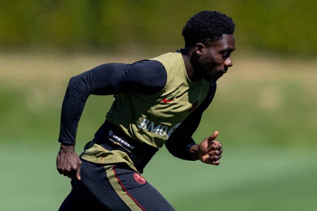 June 22, 2026, Vancouver, Bc, CANADA: CanadaöÄÃ s Alphonso Davies participates in a FIFA World Cup, WM, Weltmeisterschaft, Fussball soccer training session, in Vancouver, on Monday, June 22, 2026. Canada News - June 22, 2026  - ZUMAc35_ 20260622_zaf_c35_086 Copyright: xTimothyxMatweyx