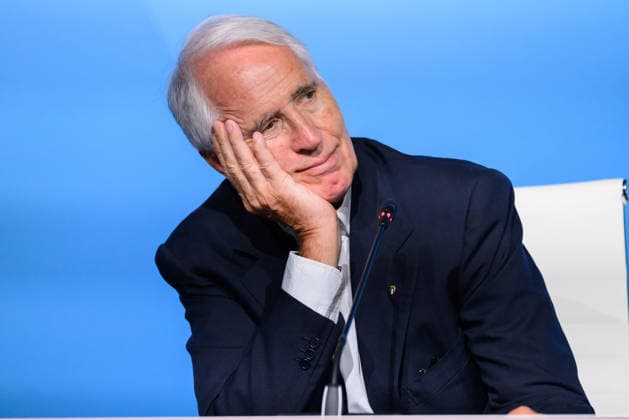 The newly elected President of the Italian Football Federation (FIGC), Giovanni Malago, gives a press conference, PK, Pressekonferenz after his election at Cavalieri Waldorf Astoria Hotel in Roma (Italy), June 22, 2026. AndreaxStaccioli