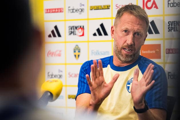 260622 Head coach Graham Potter of the Swedish men s national football team at a press meet during day 12 of the FIFA World Cup, WM, Weltmeisterschaft, Fussball 2026 on June 22, 2026 in Dallas. Photo: Petter Arvidson BILDBYRAN kod PA PA1249 fotboll football soccer fotball vm fotbolls-vm fotball-vm fotbolls-vm 2026 fifa world cup 2026 pressträff event meeting sverige sweden sverige a day 12 bbeng *** June 22, 2026  Copyright: PETTERxARVIDSON BB260622PA006