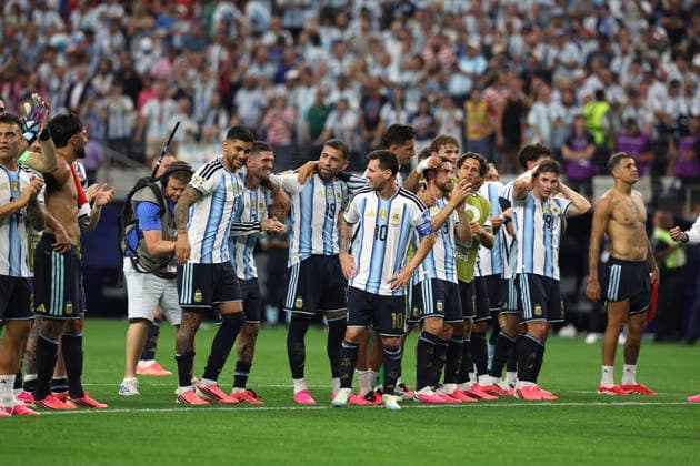 SOCCER - FIFA World Cup, WM, Weltmeisterschaft, Fussball 2026 ARLINGTON,TEXAS,USA,22.JUN.26 - SOCCER - FIFA World Cup 2026, group stage, Argentina vs Austria. Image shows the rejoicing of ARG with Lionel Messi (ARG).  GEPAxpictures xStevenxDinberg