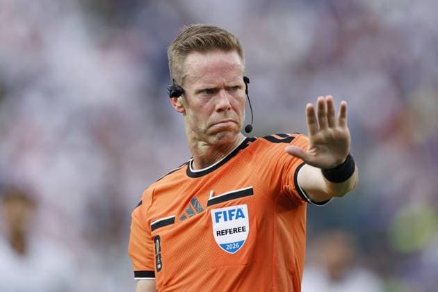 PHILADELPHIA - Referee Drew Fischer during the FIFA 2026 World Cup Group I match between France and Iraq at the Philadelphia Stadium on June 22, 2026, in Philadelphia, United States. MAURICE VAN STEEN ANP FIFA World Cup, WM, Weltmeisterschaft, Fussball 2026 2026 xVIxANPxSportx xMauricexvanxSteenxIVx 561693241 originalFilename: 561693241.jpg