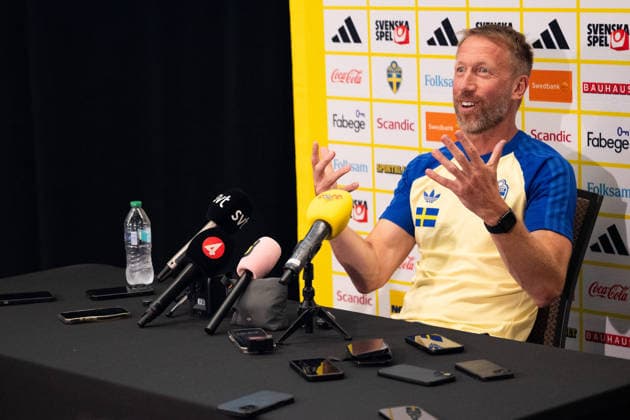260622 Head coach Graham Potter of the Swedish men s national football team at a press meet during day 12 of the FIFA World Cup, WM, Weltmeisterschaft, Fussball 2026 on June 22, 2026 in Dallas. Photo: Petter Arvidson BILDBYRAN kod PA PA1249 fotboll football soccer fotball vm fotbolls-vm fotball-vm fotbolls-vm 2026 fifa world cup 2026 pressträff event meeting sverige sweden sverige a day 12 bbeng *** June 22, 2026  Copyright: PETTERxARVIDSON BB260622PA027