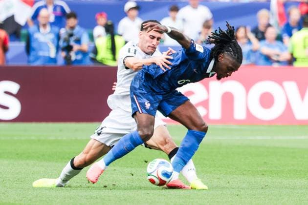 RECORD DATE NOT STATED FIFA World Cup, WM, Weltmeisterschaft, Fussball 2026 - Group I - France v Iraq Manu Kone player of France during the match between France and Iraq in the second round of Group I of the 2026 FIFA World Cup group stage at Philadelphia Stadium, in Philadelphia, United States, on Monday, June 22, 2026.(Foto: Vanessa Carvalho Brazil Photo Press IMAGO) Sports %G Copyright: xVanessaxCarvalhox