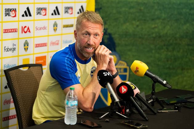 260622 Head coach Graham Potter of the Swedish men s national football team at a press meet during day 12 of the FIFA World Cup, WM, Weltmeisterschaft, Fussball 2026 on June 22, 2026 in Dallas. Photo: Petter Arvidson BILDBYRAN kod PA PA1249 fotboll football soccer fotball vm fotbolls-vm fotball-vm fotbolls-vm 2026 fifa world cup 2026 pressträff event meeting sverige sweden sverige a day 12 bbeng *** June 22, 2026  Copyright: PETTERxARVIDSON BB260622PA035