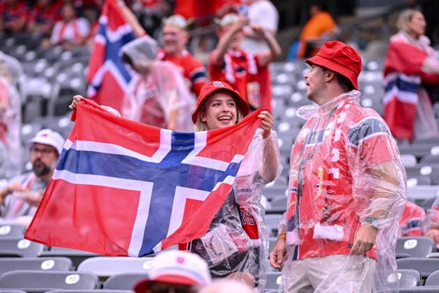 Norway Supporters during the FIFA World Cup, WM, Weltmeisterschaft, Fussball 2026 Group I match between Norway and Senegal at New York New Jersey Stadium on June 22, 2026 in East Rutherford, United States. (Photo by Harry Langer DeFodi Images) - *** Norwegian fans during the 2026 FIFA World Cup Group I match between Norway and Senegal at New York New Jersey Stadium on June 22, 2026, in East Rutherford, United States. Photo by Harry Langer, DeFodi Images,detected_source_language