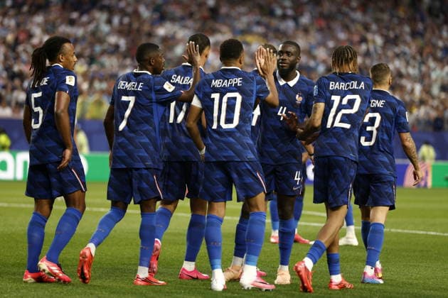 FIFA World Cup, WM, Weltmeisterschaft, Fussball 2026 - Group I - France vs Iraq Kylian Mbappe of France celebrates with his teammates after scoring the 2-0 goal during the FIFA World Cup 2026 group stage match France against Iraq, in Philadelphia, Pennsylvania, USA, 22 June 2026. PHILADELPHIA United States  Copyright: xWILLxOLIVERx