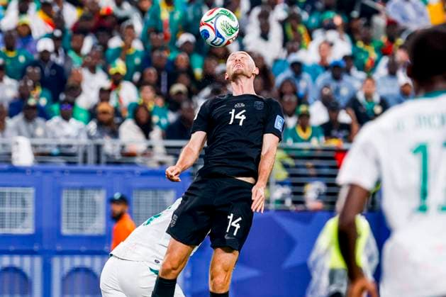 Fredrik Aursnes of Norway heads the ball Norway v Senegal, Group I - FIFA World Cup, WM, Weltmeisterschaft, Fussball 2026, Norway v Senegal, New York New Jersey Stadium, June 22, 2026, East Rutherford, United States.