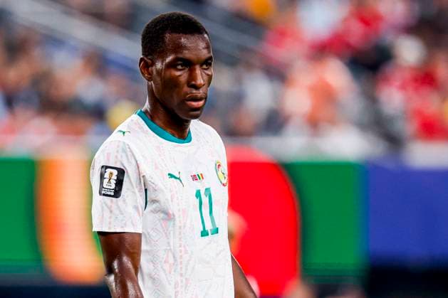 Nicolas Jackson of Senegal looks on Norway v Senegal, Group I - FIFA World Cup, WM, Weltmeisterschaft, Fussball 2026, Norway v Senegal, New York New Jersey Stadium, June 22, 2026, East Rutherford, United States.