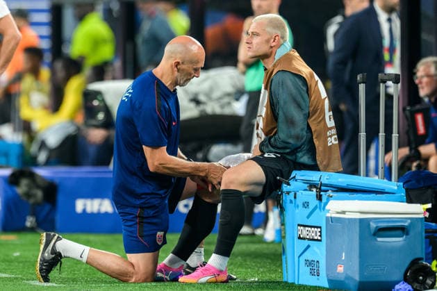 260622 Julian Ryerson of Norway during the FIFA World Cup, WM, Weltmeisterschaft, Fussball 2026 group stage football match between Norway and Senegal on June 22, 2026 in New Jersey. Photo: Vegard Grott BILDBYRAN kod VG VG0963 bbeng fotboll football soccer fotball vm fotbolls-vm fotball-vm fotbolls-vm 2026 fifa world cup 2026 new york norge norway senegal skada depp *** June 22, 2026  Copyright: VEGARDxGRoTT BB260622VG045