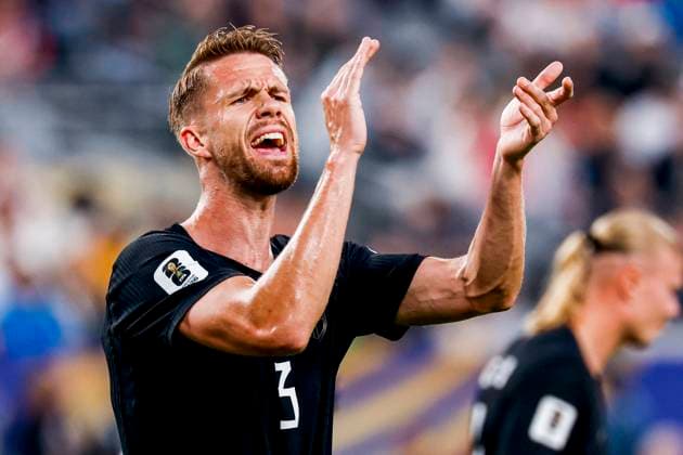 Kristoffer Ajer of Norway looks on Norway v Senegal, Group I - FIFA World Cup, WM, Weltmeisterschaft, Fussball 2026, Norway v Senegal, New York New Jersey Stadium, June 22, 2026, East Rutherford, United States.