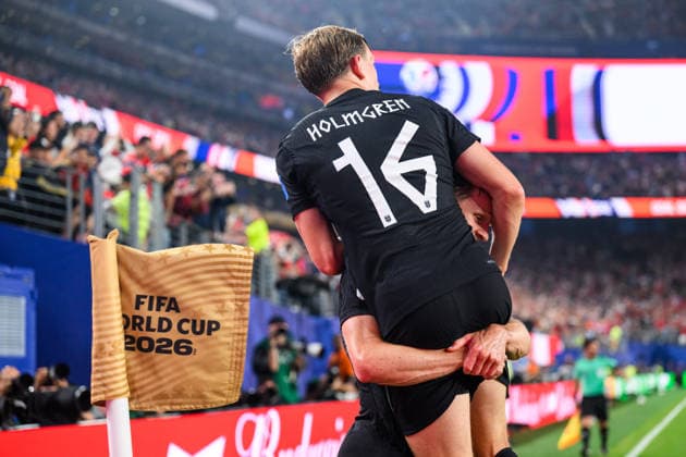 260622 Marcus Holmgren Pedersen and Martin odegaard of Norway celebrate after scoring 1-0 during the FIFA World Cup, WM, Weltmeisterschaft, Fussball 2026 group stage football match between Norway and Senegal on June 22, 2026 in New Jersey. Photo: Jon Olav Nesvold BILDBYRAN COP 217 VG0963 bbeng fotboll football soccer fotball vm fotbolls-vm fotball-vm fotbolls-vm 2026 fifa world cup 2026 new york norge norway senegal jubel *** June 22, 2026  Copyright: JONxOLAVxNESVOLD BB260622JE043