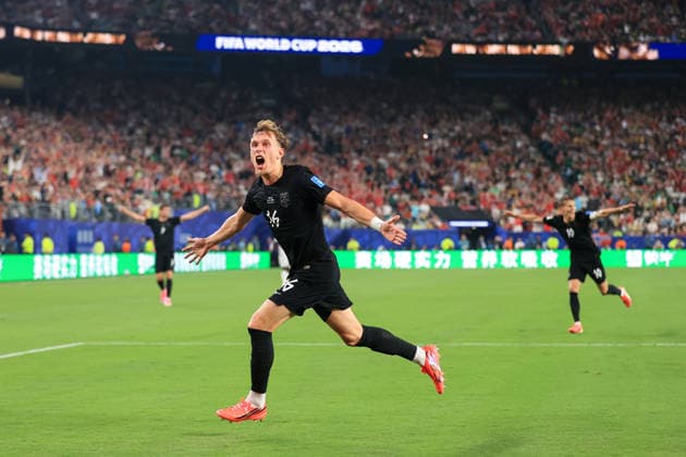 Football - FIFA World Cup, WM, Weltmeisterschaft, Fussball - Group I - Norway v Senegal 22nd June 2026 - FIFA World Cup - Group I - Norway v Senegal - Marcus Holmgren Pedersen of Norway celebrates their first goal - Photo: Simon Stacpoole Offside. New Jersey USA *** Fußball – FIFA-Weltmeisterschaft, Gruppe I  Copyright: xSimonxStacpoolexOffside