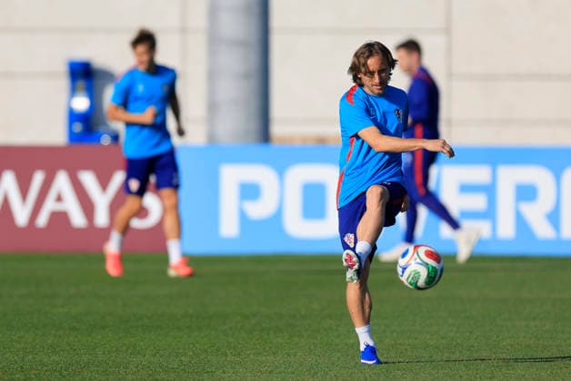 Luka Modric of Croatia controls the ball during a training session at Centennial Park in Toronto, Canada, 22 June 2026. Croatia national team, Nationalteam Training in Toronto !ACHTUNG: NUR REDAKTIONELLE NUTZUNG!  Copyright: xBienvenidoxVelascox GR2066 20260623-55020678874_1