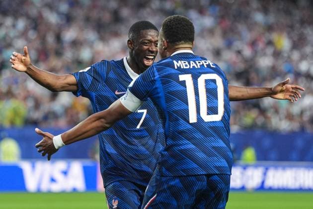Kylian MbappÃ of France celebrates his goal with Ousmane DembÃ lÃ of France France v Iraq, 2026 FIFA World Cup, WM, Weltmeisterschaft, Fussball Group I, Football, Philadelphia Stadium, Philadelphia, Pennsylvania, USA - 22 Jun 2026Philadelphia Philadelphia Stadium Pennsylvania (PA) United States of America  Copyright: xIsmaelxAdnan Shutterstockx 16950632dk