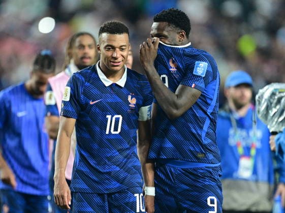 France v Iraq - FIFA World Cup, WM, Weltmeisterschaft, Fussball 2026 - Group I PHILADELPHIA, UNITED STATES - JUNE 22: Mbappe and Marcus Thuram of France are seen after the second half following a weather delay during the 2026 FIFA World Cup First Stage Group I match between France and Iraq at Lincoln Financial Field (Philadelphia Stadium) in Philadelphia, Pennsylvania, United States on June 22, 2026. Abdulhamid Hosbas Anadolu Pennsylvania United States. Editorial use only. Please get in touch for any other usage.  Copyright: x2026xAnadoluxAbdulhamidxHosbasx
