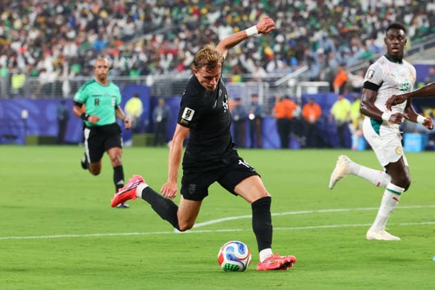 Marcus Holmgren Pedersen of Norway shoots and scores a goal during the FIFA World Cup, WM, Weltmeisterschaft, Fussball 2026 match between Norway and Senegal at Metlife Stadiem, New Jersey, USA on 23 June 2026. Copyright: xPeterxDovganx 45100001