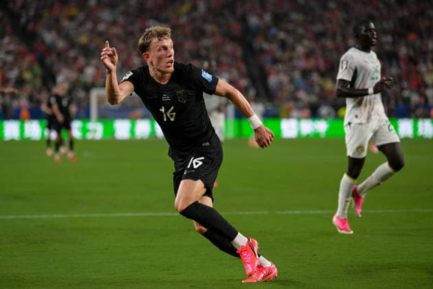 Fußball, WM 2026, 20260622, Norwegen - Senegal. Im Bild Tor 1:0 Torschütze Marcus HOLMGREN PEDERSEN (Norwegen, 16). East Rutherford New-York-New-Jersey-Stadion New Jersey Vereinigte Staaten von Amerika *** Soccer, 2026 World Cup, 20260622, Norway vs. Senegal. Pictured Copyright: Passion2Press MarkusxFischerx