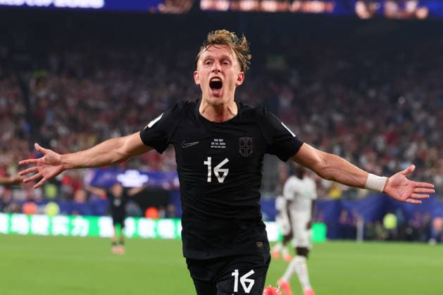 Marcus Holmgren Pedersen of Norway celebrates scoring a goal during the FIFA World Cup, WM, Weltmeisterschaft, Fussball 2026 match between Norway and Senegal at Metlife Stadiem, New Jersey, USA on 23 June 2026. Copyright: xPeterxDovganx 45100005