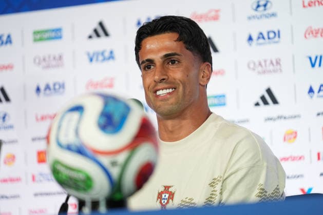 press conference, PK, Pressekonferenz ahead of Portugal v Uzbekistan - 2026 FIFA World Cup, WM, Weltmeisterschaft, Fussball HOUSTON, UNITED STATES - JUNE 22 : Joao Cancelo of Portugal speaks during a press conference ahead of their Group K second match against Uzbekistan in the 2026 FIFA World Cup at Houston Stadium in Houston, Texas, United States on June 22, 2026. Hakan Akgun Anadolu Texas United States. Editorial use only. Please get in touch for any other usage.  Copyright: x2026xAnadoluxHakanxAkgunx