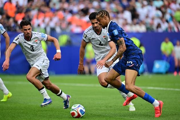 Lincoln Financial Field, Philadelphia (PA), June 22, 2026 - WORLD CUP FRANCE VS. IRAQ - Franca player Bradley Barcola during the match between FRANCE and IRAQ, valid for the second round of Group I of the 2026 FIFA World Cup, WM, Weltmeisterschaft, Fussball held at Philadelphia Stadium, in Philadelphia, on the afternoon of Monday, June 22. (Photo: Eduardo Carmim Photo Premium SPP) 30930 (Eduardo Carmim SPP)  Copyright: xEduardoxCarmimx xSPPx spp-en-EdCa-eduardo_carmim_photo_premium_491488