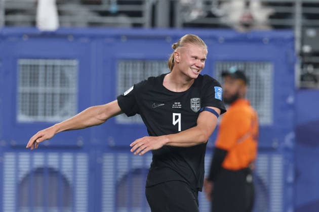 22.06.2026, Fussball, Herren, FIFA Weltmeisterschaft 2026, Vorrunde, Gruppe I, New York, Norwegen - Senegal, Torjubel zum 2:0, Torschütze: Erling Haaland (Norwegen) New York MetLife Stadium New York Vereinigte Staaten von Amerika (US) *** June 22, 2026, Soccer, Mens, 2026 FIFA World Cup, Group Stage, Group I, New York, Norway vs. Senegal, Goal celebration after the 2-0 goal, Goal scorer Copyright: xSebastianxBachx